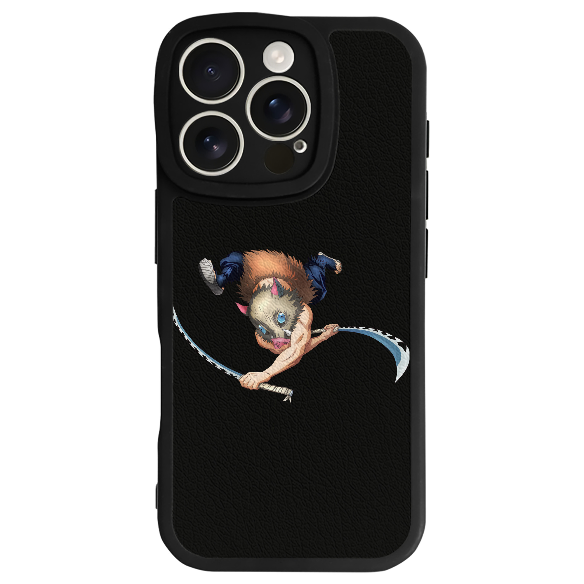 （画像用） 鬼滅の刃（きめつのやいば）嘴平 伊之助／はしびら いのすけ Hashibira Inosuke 【iPhone 16シリーズ対応】シリコンスマホケース（レザー調） 材質：シリコン